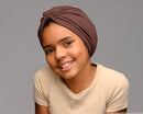 Child girl wearing chocolate - brown turban